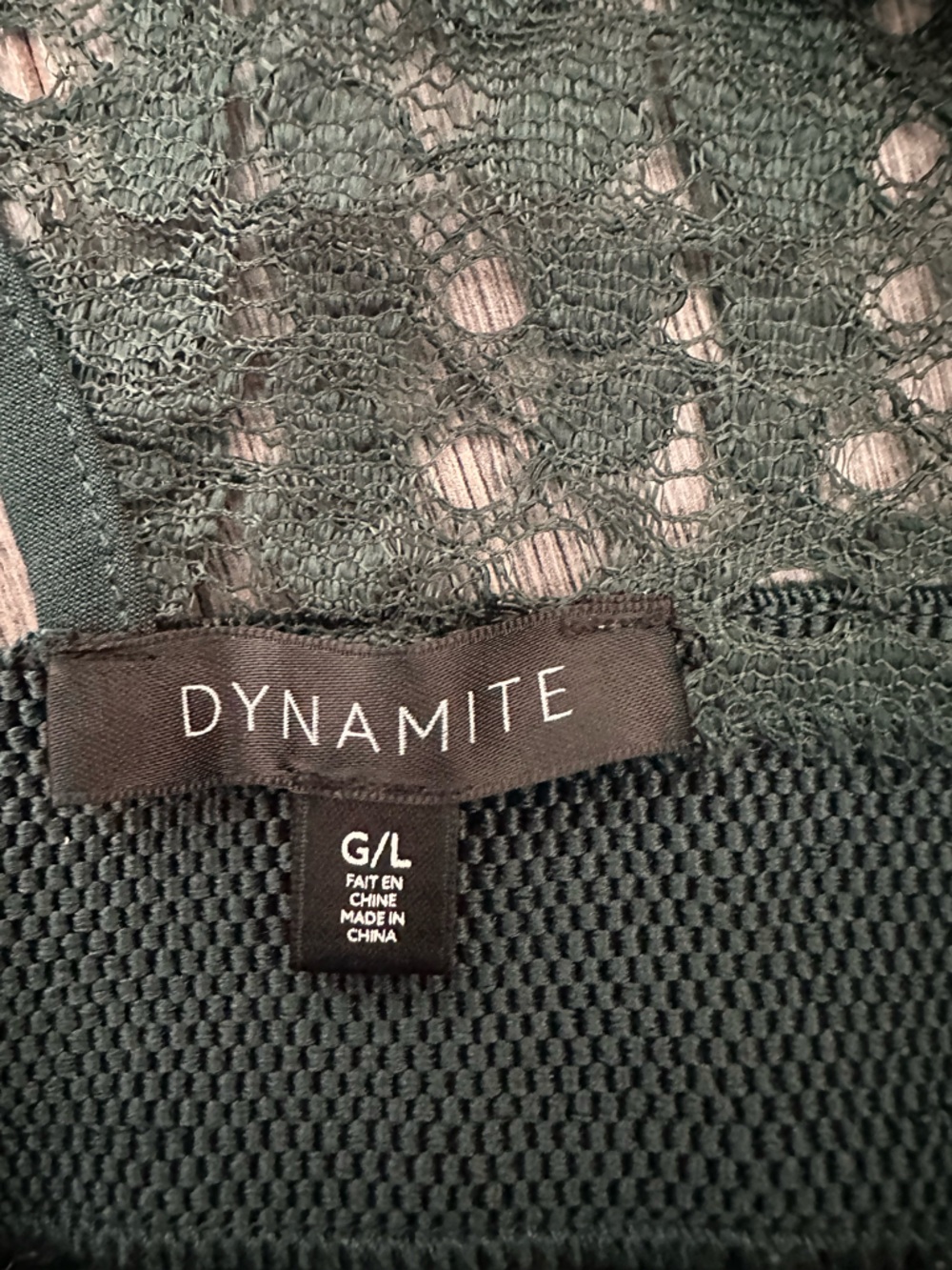 NWOT Dynamite Deep Forest Green Sleeveless Deep Plunge Gothic Lace Peplum Top - Picture 8 of 8